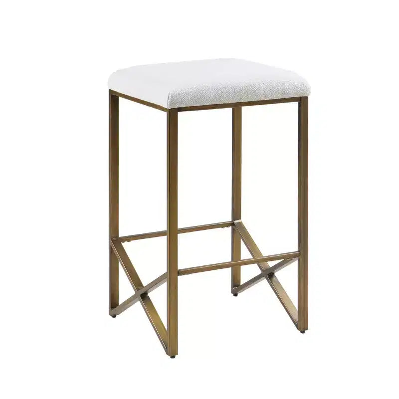 Tabouret de bar sans dossier Ink+Ivy Marino 66 cm (hauteur de comptoir) : fini bronze, siège rembourré