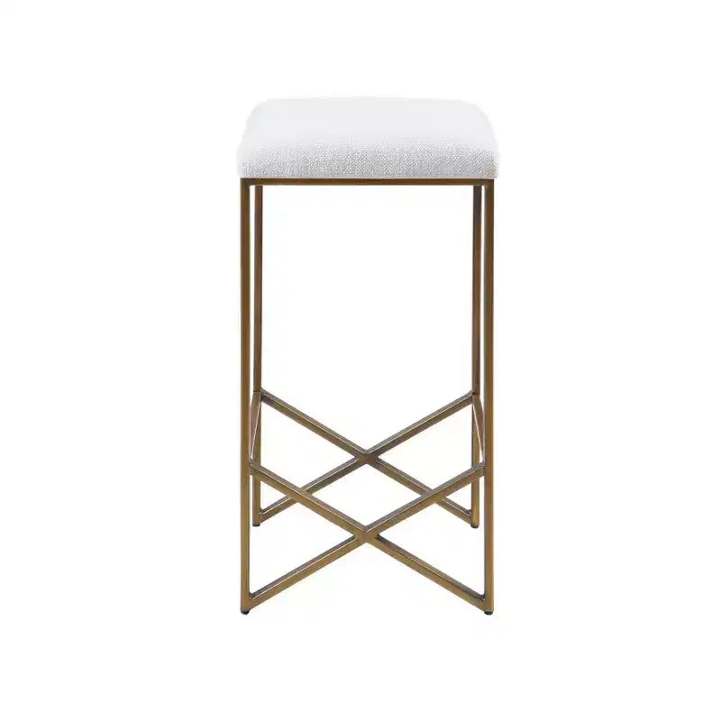 Tabouret de bar sans dossier Ink+Ivy Marino 66 cm (hauteur de comptoir) : fini bronze, siège rembourré