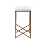 Tabouret de bar sans dossier Ink+Ivy Marino 66 cm (hauteur de comptoir) : fini bronze, siège rembourré