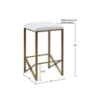 Tabouret de bar sans dossier Ink+Ivy Marino 66 cm (hauteur de comptoir) : fini bronze, siège rembourré