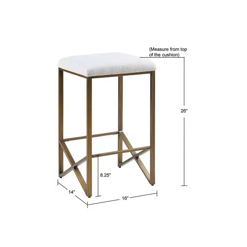 Tabouret de bar sans dossier Ink+Ivy Marino 66 cm (hauteur de comptoir) : fini bronze, siège rembourré