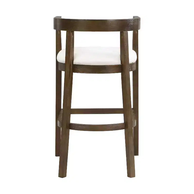 Christopher Knight Home Lot de 2 tabourets de bar à hauteur de comptoir Mary en bois d'hévéa rembourré avec dossier incurvé ouvert, noyer