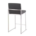 LumiSource Ensemble de 3 tabourets de bar hauts Fuji à hauteur de comptoir Acier inoxydable/PU Noir