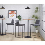 LumiSource Ensemble de 3 tabourets de bar hauts Fuji Acier noir/PU gris