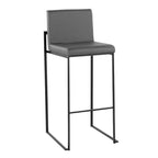 LumiSource Ensemble de 3 tabourets de bar hauts Fuji Acier noir/PU gris