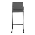 LumiSource Ensemble de 3 tabourets de bar hauts Fuji Acier noir/PU gris