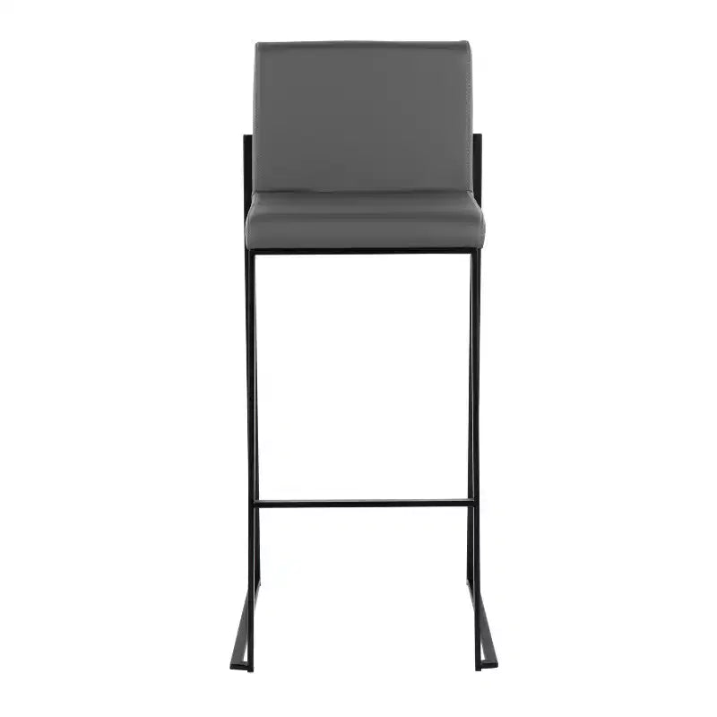 LumiSource Ensemble de 3 tabourets de bar hauts Fuji Acier noir/PU gris