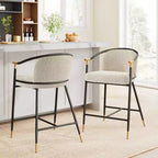 Christopher Knight Home, lot de 2 tabourets de bar contemporains Daniel en fer rembourré de 26 po de hauteur de comptoir, couleur amande