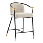 Christopher Knight Home, lot de 2 tabourets de bar contemporains Daniel en fer rembourré de 26 po de hauteur de comptoir, couleur amande