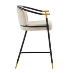 Christopher Knight Home, lot de 2 tabourets de bar contemporains Daniel en fer rembourré de 26 po de hauteur de comptoir, couleur amande