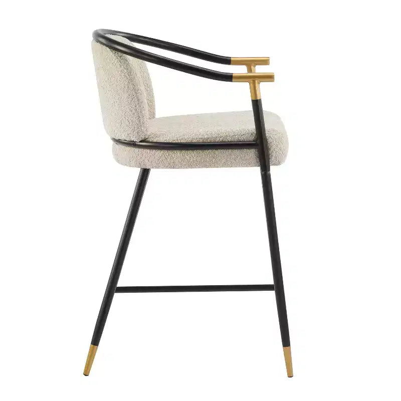 Christopher Knight Home, lot de 2 tabourets de bar contemporains Daniel en fer rembourré de 26 po de hauteur de comptoir, couleur amande