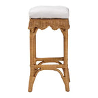 Tabouret de bar en rotin Bali & Pari Muy Scallop Miel/Blanc