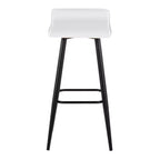 Lot de 2 tabourets de bar Ale en similicuir/acier noir/blanc – LumiSource : Rectangle rembourré, hauteur fixe, capacité 113 kg
