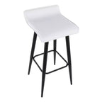 Lot de 2 tabourets de bar Ale en similicuir/acier noir/blanc – LumiSource : Rectangle rembourré, hauteur fixe, capacité 113 kg