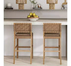 Nathan James Lot de 2 tabourets de bar Cohen en similicuir, marron