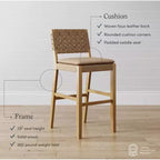 Nathan James Lot de 2 tabourets de bar Cohen en similicuir, marron