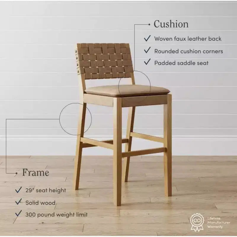 Nathan James Lot de 2 tabourets de bar Cohen en similicuir, marron