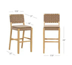 Nathan James Lot de 2 tabourets de bar Cohen en similicuir, marron