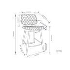 Lot de 2 tabourets de bar hauteur comptoir Skyla WyndenHall noirs : Rembourrage matelassé, cadre en contreplaqué, repose-pieds