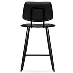 Lot de 2 tabourets de bar hauteur comptoir Skyla WyndenHall noirs : Rembourrage matelassé, cadre en contreplaqué, repose-pieds