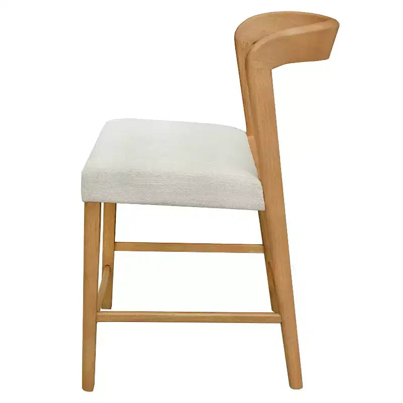 Christopher Knight Home Lot de 2 tabourets de bar contemporains Zion en bois d'hévéa rembourrés avec dossier ouvert incurvé, hauteur comptoir, naturel