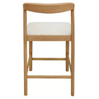 Christopher Knight Home Lot de 2 tabourets de bar contemporains Zion en bois d'hévéa rembourrés avec dossier ouvert incurvé, hauteur comptoir, naturel