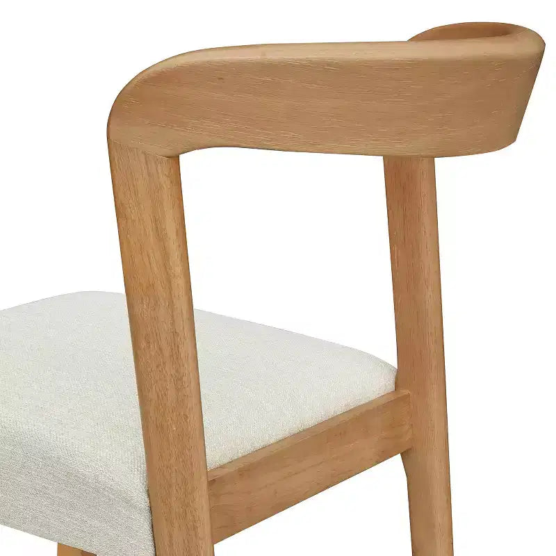 Christopher Knight Home Lot de 2 tabourets de bar contemporains Zion en bois d'hévéa rembourrés avec dossier ouvert incurvé, hauteur comptoir, naturel