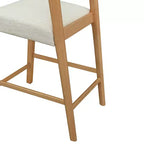 Christopher Knight Home Lot de 2 tabourets de bar contemporains Zion en bois d'hévéa rembourrés avec dossier ouvert incurvé, hauteur comptoir, naturel