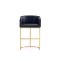 Manhattan Comfort Louvre Counter Height Barstool Black/Titanium Gold