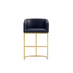 Manhattan Comfort Louvre Counter Height Barstool Black/Titanium Gold