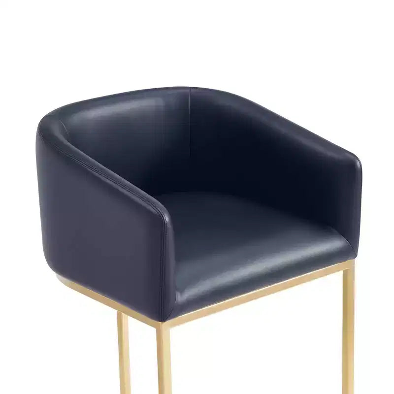 Manhattan Comfort Louvre Tabouret de Bar Hauteur Comptoir Noir/Or Titane