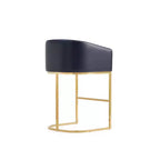 Manhattan Comfort Louvre Tabouret de Bar Hauteur Comptoir Noir/Or Titane