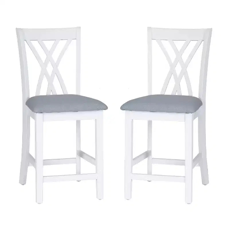 Powell Set of 2 Maggie Counter Height Barstools White