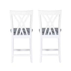 Powell Lot de 2 tabourets de bar hauteur comptoir Maggie, Blanc