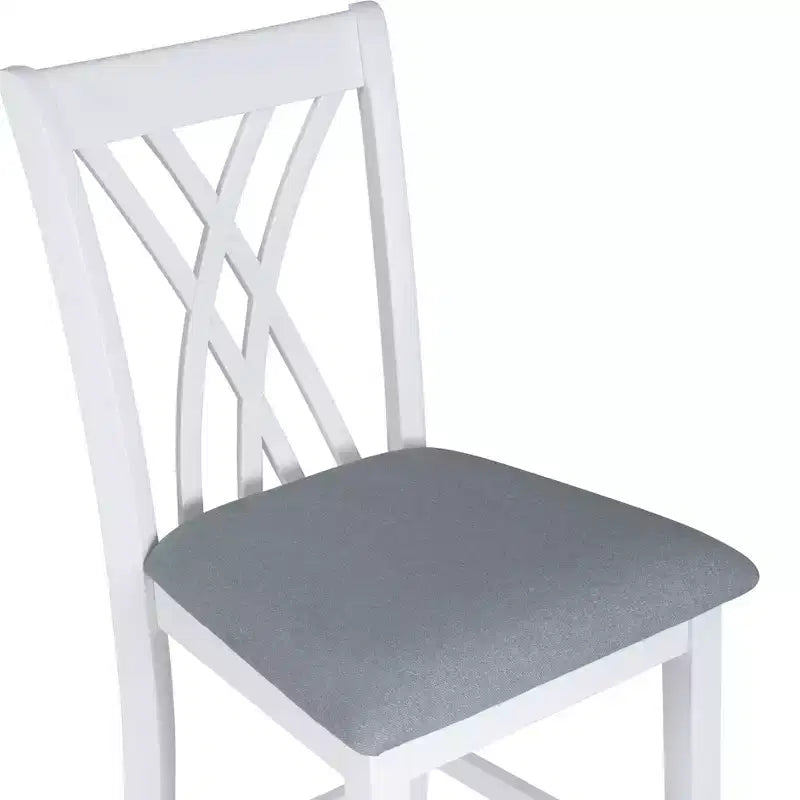 Powell Lot de 2 tabourets de bar hauteur comptoir Maggie, Blanc