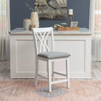 Powell Lot de 2 tabourets de bar hauteur comptoir Maggie, Blanc