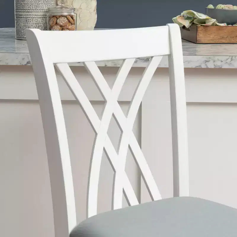 Powell Lot de 2 tabourets de bar hauteur comptoir Maggie, Blanc