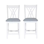 Powell Lot de 2 tabourets de bar hauteur comptoir Maggie, Blanc