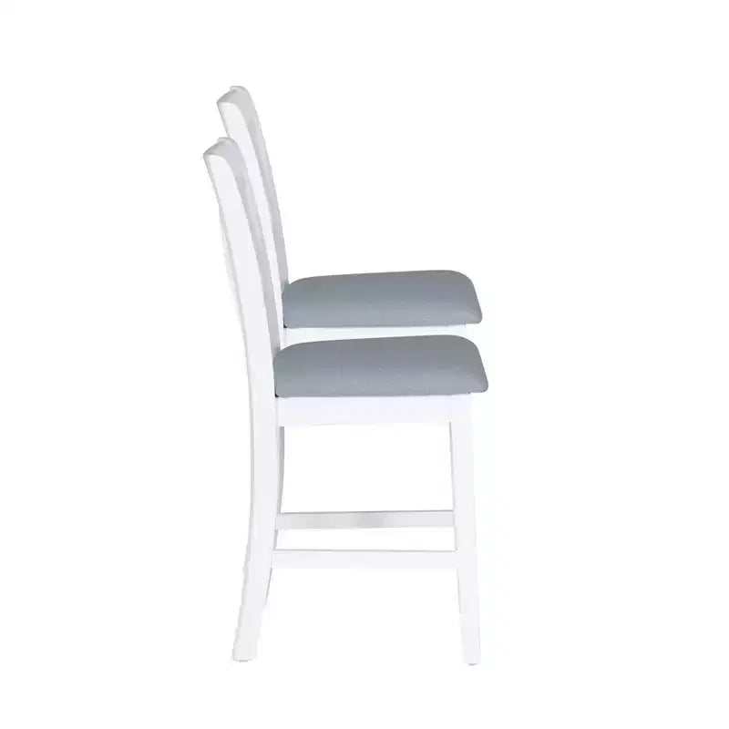 Powell Lot de 2 tabourets de bar hauteur comptoir Maggie, Blanc