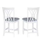 Powell Lot de 2 tabourets de bar hauteur comptoir Maggie, Blanc