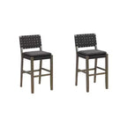 Nathan James Set of 2 Cohen Faux Leather Barstool Black