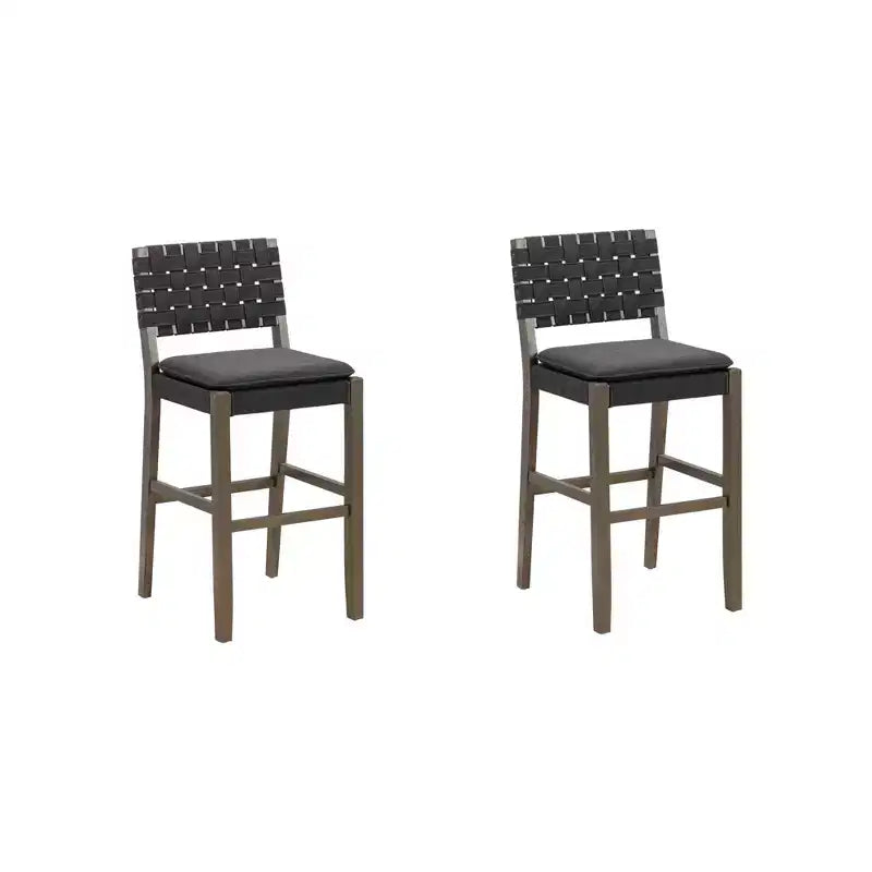 Nathan James Set of 2 Cohen Faux Leather Barstool Black