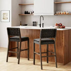 Nathan James Lot de 2 tabourets de bar Cohen en similicuir noir