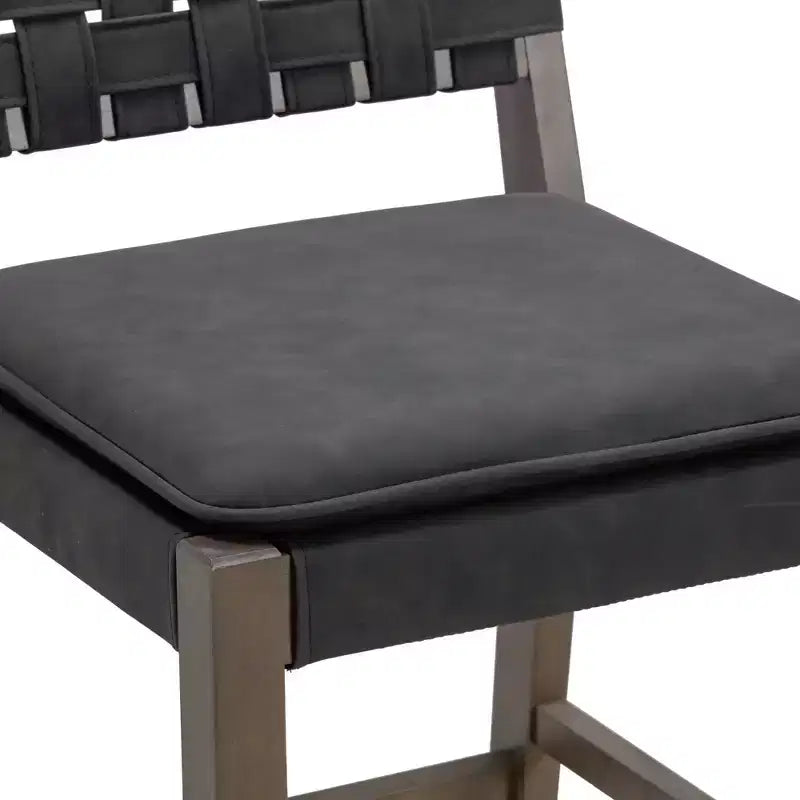 Nathan James Lot de 2 tabourets de bar Cohen en similicuir noir