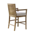 Madison Park Tabouret de bar Paulie à hauteur de comptoir avec dossier canné, crème/naturel recyclé