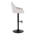 LumiSource Lot de 2 tabourets de bar réglables Hannah Métal noir/Tissu crème