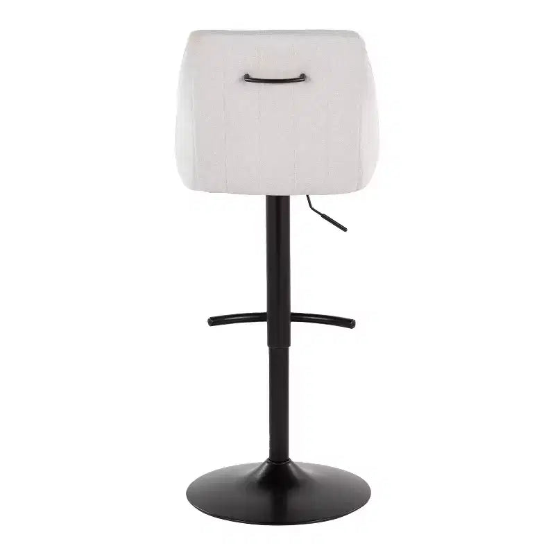 LumiSource Lot de 2 tabourets de bar réglables Hannah Métal noir/Tissu crème