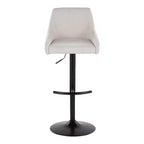 LumiSource Lot de 2 tabourets de bar réglables Hannah Métal noir/Tissu crème
