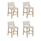Nathan James Set of 4 Cohen Faux Leather Barstools White