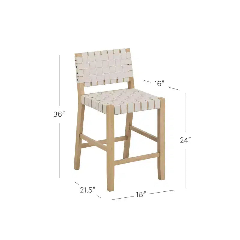 Nathan James Lot de 4 tabourets de bar Cohen en similicuir blanc